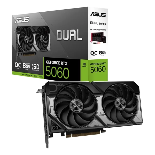 Tarjeta de Video ASUS GeForce RTX 5060 DUAL-RTX5060-O8G 8GB GDDR7 PCIe 5.0